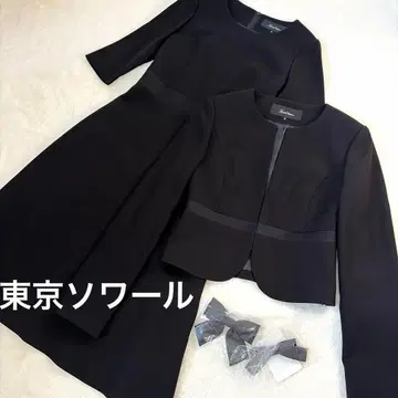 도쿄 소와르 블랙 포멀 노카라 자켓 + 플레어 원피스 5