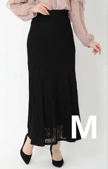 스트로베리 필드 스트레치 레이스 머메이드 스커트