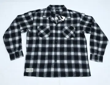 Schott 샷 옴브레 체크 셔츠/블랙/L