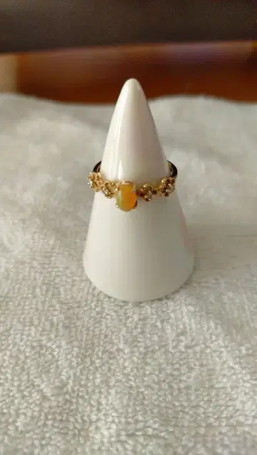 오팔 다이아몬드 포함 K10 반지