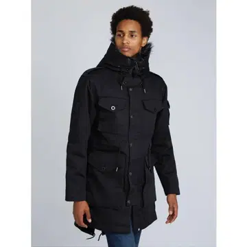 블랙 다운 자켓 후드 부착 2 사이즈