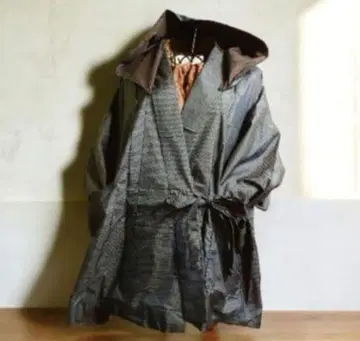 오시마 명주 리메이크 후드 부착 반텐 코트풍 겉옷 한정판