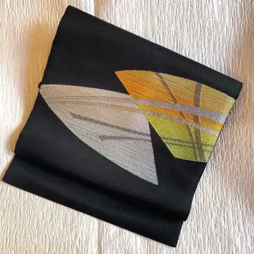 나고야 오비 유선 무늬 블랙