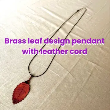 나뭇잎 놋쇠 펜던트 Brass leaf pendant 가죽 끈 부속