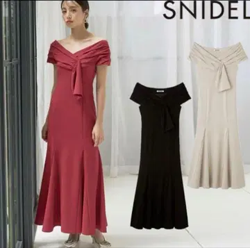 SNIDEL 리본 치프 드레스