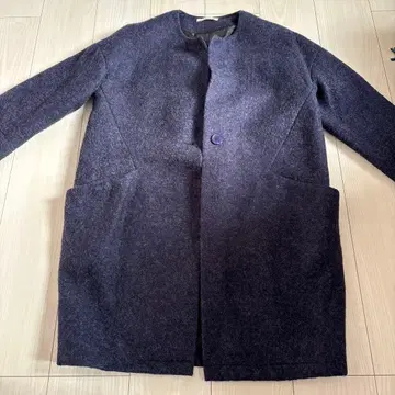 RETRO GIRL 다크 네이비 노카라 코트 M 사이즈