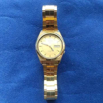 새상품급 세이코 자동 와인딩 손목시계 골드