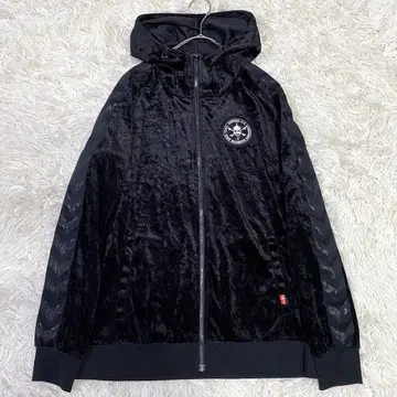 [ 새상품급 ] Hummel 풀 집업 벨로아 후드티 Y2K 블랙 M