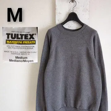 90s USA제  무지 맨투맨 래글런 슬리브 그레이 M