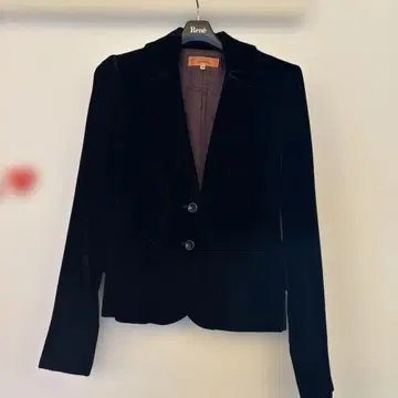 Suna Una 수나우나 벨로아 테일러드 자켓 블랙 38 9호