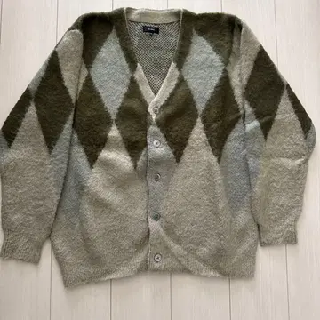 BEAMS 아가일 무늬 가디건 M 사이즈