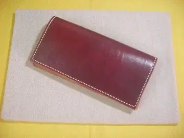 새들 레더 롱 지갑 / 수제 염색 홍차 핸드메이드