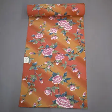 M16-4 새상품 폴리에스테르 코몬 옷감 브라운 계열 모란 꽃무늬