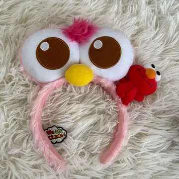 엘모 부착 핑크 머리띠