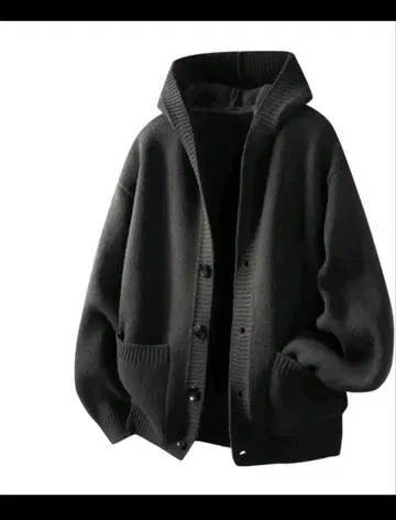 블랙 버튼 니트 가디건