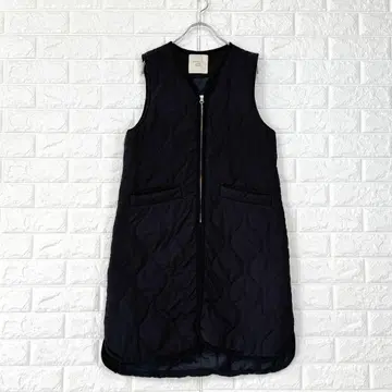 주티 데슈 세트/F/블랙/롱 베스트/퀼팅/충전솜/가을/겨울