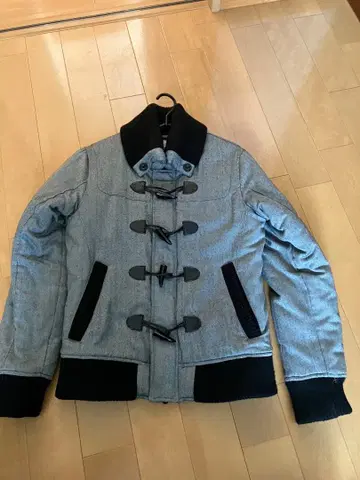 그레이 더플 코트 울 혼방