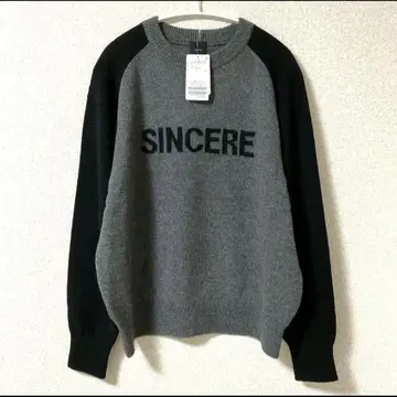 래글런 로고 니트 풀오버 그레이 베이스 스픽 앤 스팬