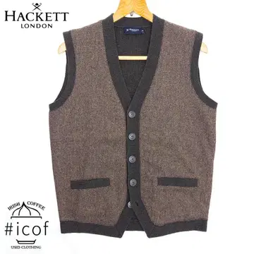 새상품급 HACKETT LONDON 트위드 니트 버튼 베스트 a453