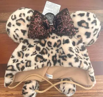 디즈니 미니 팬캡 브라운 레오파드 무늬