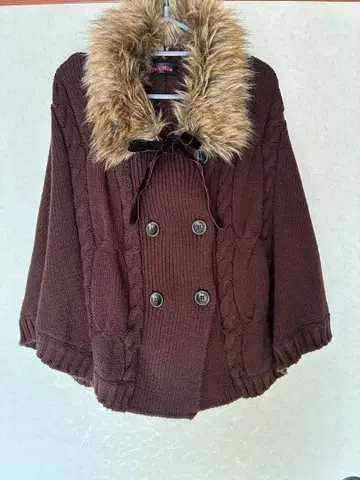 핑크 믹스 판초