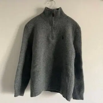 랄프 로렌 POLO 폴로 하이넥 니트 그레이 하프 지퍼