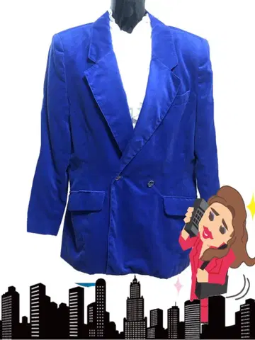 고급 ) 군청색 버블 수트 자켓 M