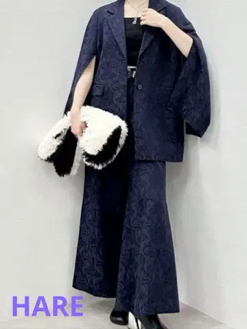 HARE 자카드 2way 자켓 & 플레어 팬츠 셋업