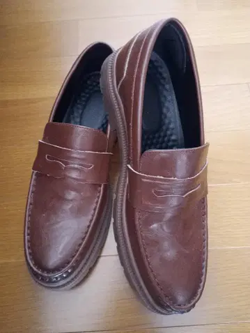 남성용 가죽 신발 천연 가죽 로퍼 브라운