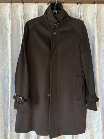 캐시미어 블렌드 롱 코트 스텐카라 코트 블랙