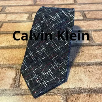 CK 실크 100% 체크 패턴 넥타이