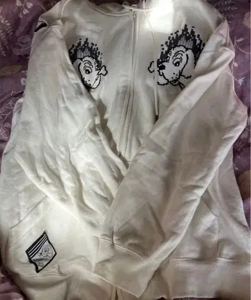 galfy 갈크에 지퍼 후드티 화이트 대형견