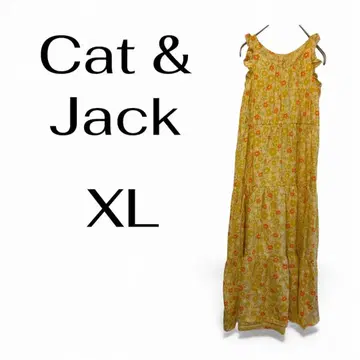 Cat & Jack [ XL ] 꽃무늬 슬리브리스 롱 원피스 구제 의류