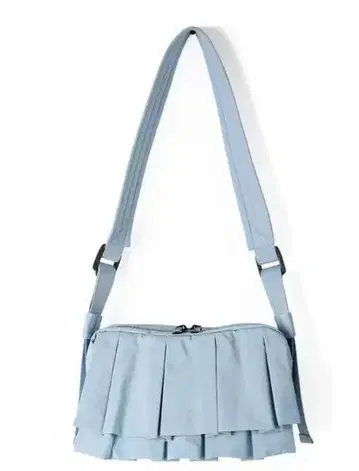 라이트 블루 플리츠 숄더백