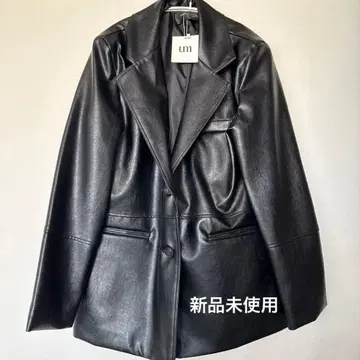 UNMANSION 블랙 가죽 자켓