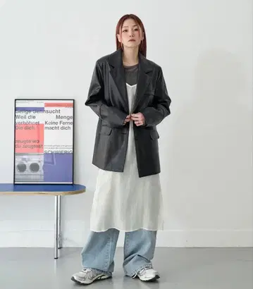 UNMANSION 블랙 가죽 자켓