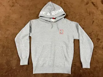 그레이 후드 부착 후드티 have a good time