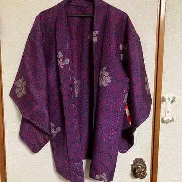 쇼와 레트로 긴 겉옷 실크 미사용