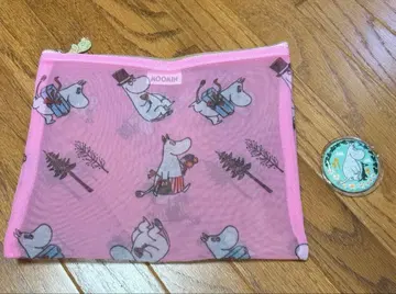 무민 자수 캔뱃지 & 무민 메쉬 파우치 세트 무민샵 잡지 부록