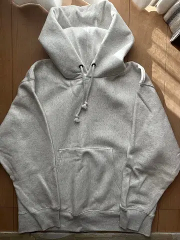 GU 헤비 웨이트 후드 맨투맨 라이트 그레이 후드 부착 XL