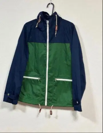 시마무라 아베일 후드 부착 점퍼 네이비 그린 남성용 M