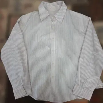새상품! 스트라이프 긴팔 셔츠 ( 화이트, 옅은 브라운 )