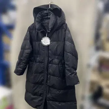 택 포함 스타일 플라이 발수 A라인 실루엣 롱 다운 코트 LL 사이즈