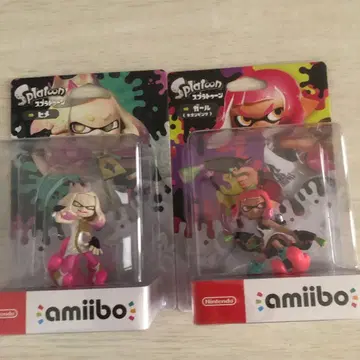 스플래툰 amiibo 히메 네온 핑크 2개 세트 미개봉 새상품!
