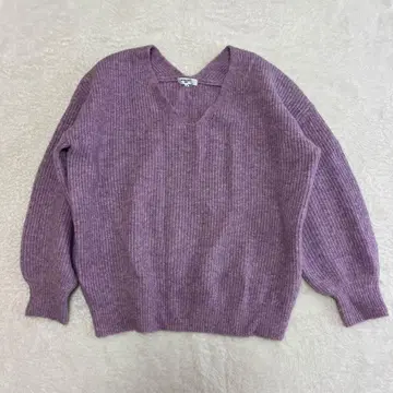 NATURAL BEAUTY BASIC 기모 니트 풀오버 라벤더