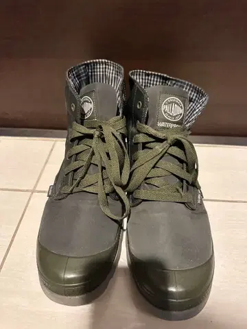 PALLADIUM 방수 그린 하이컷 신발