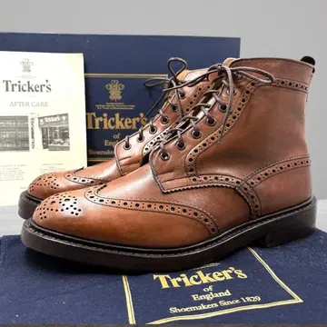컨디션 최상 트리커스 STOW 컨트리 부츠 UK 9.5 커피 카프