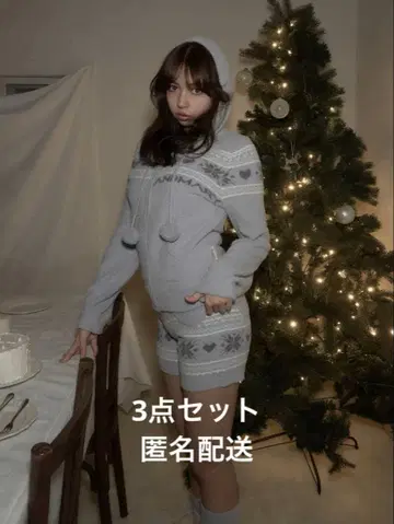 andmary Bebe Eve 니트 노르딕 후드 세트