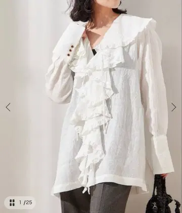 [ Uhr/우아 ] Ruffle Frill Shirt: 셔츠