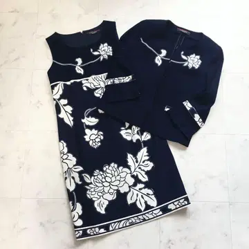 새상품급 LEONARD 레오나르 아름다운 자수 셋업 원피스 42